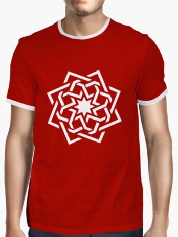 Camiseta retro de hombre manga corta con estrella 8 puntas