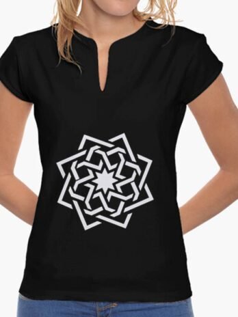 Camiseta mujer cuello mao con estrella 8 puntas