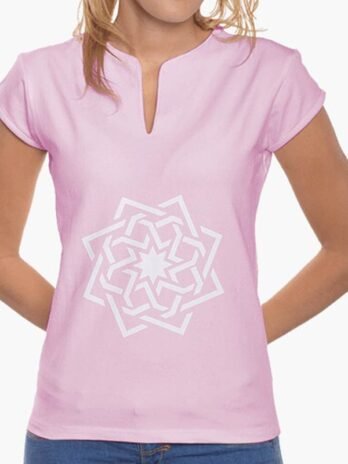 Camiseta mujer cuello mao con estrella 8 puntas