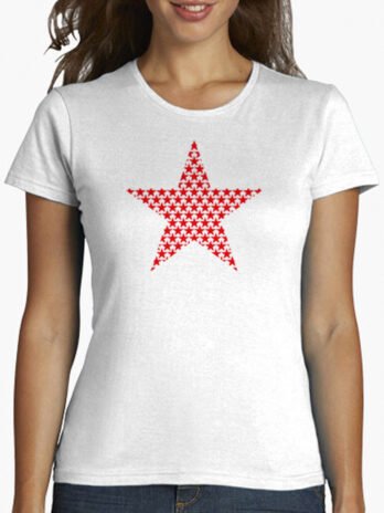 Camiseta mujer manga corta con estrella 5 puntas